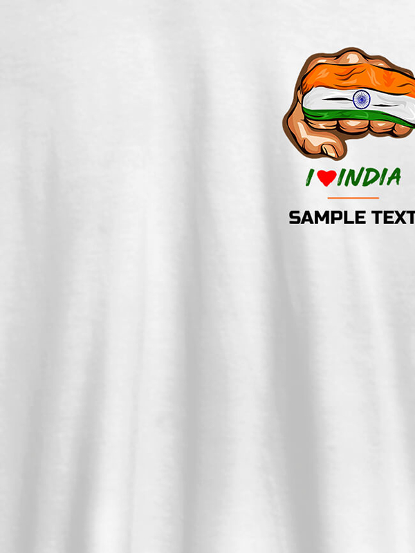 Indian Flag With Text On Customized Tshirt for Men