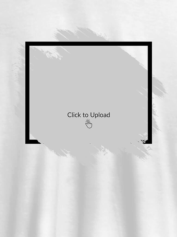 Your Photo in Rectangle Grunge Shape On Men T Shirts with Name, Text, and Photo