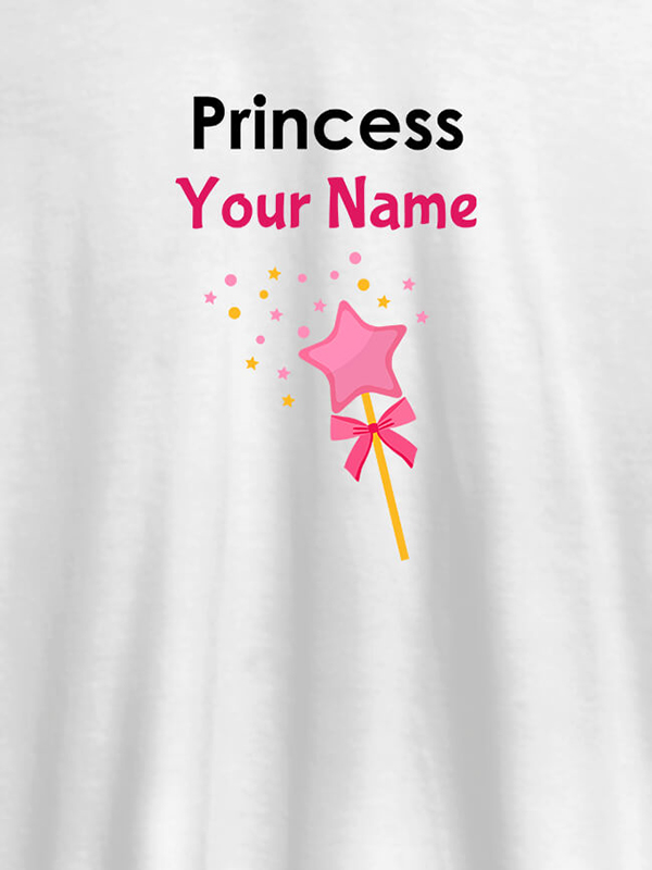 Princess Your Name Personalised Girl T Shirt