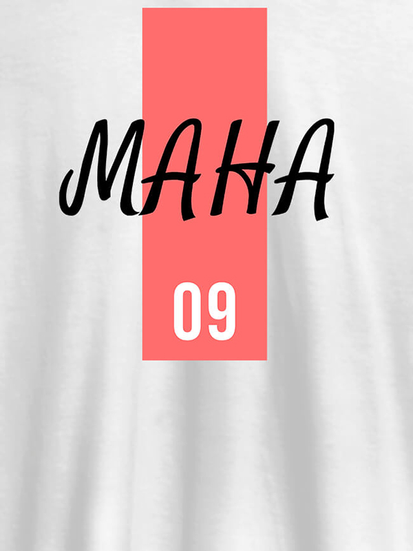 Personalised Women T Shirt With Name Number 09 Printed