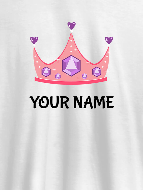 Queen Theme with Purple Gems and Your Name On Customized Womens T-Shirt