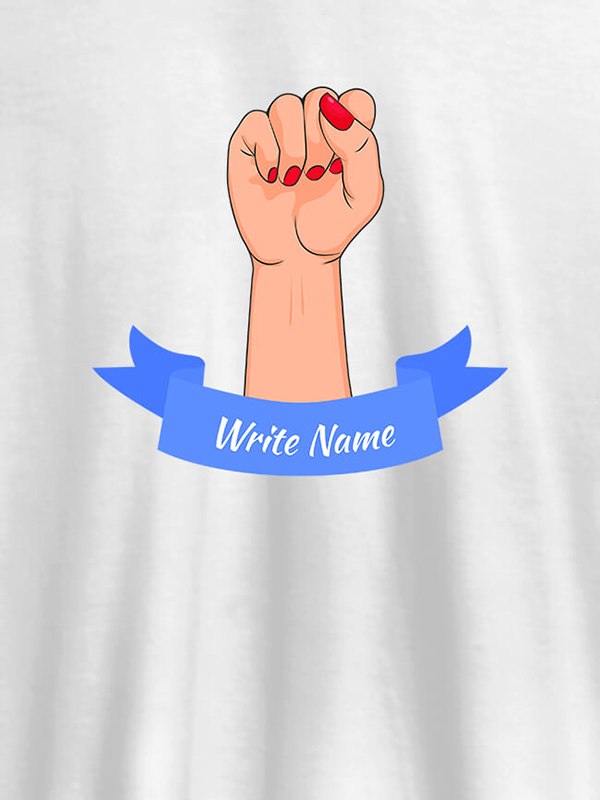 Raising Hand with Your Name On Personalized Women Tshirt