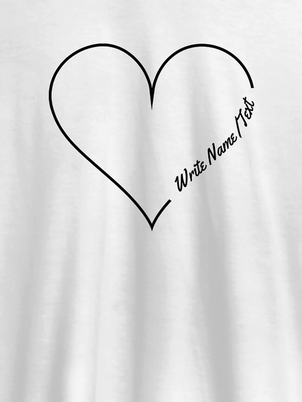 Your Name in Love Shape On Customized Women T-Shirt