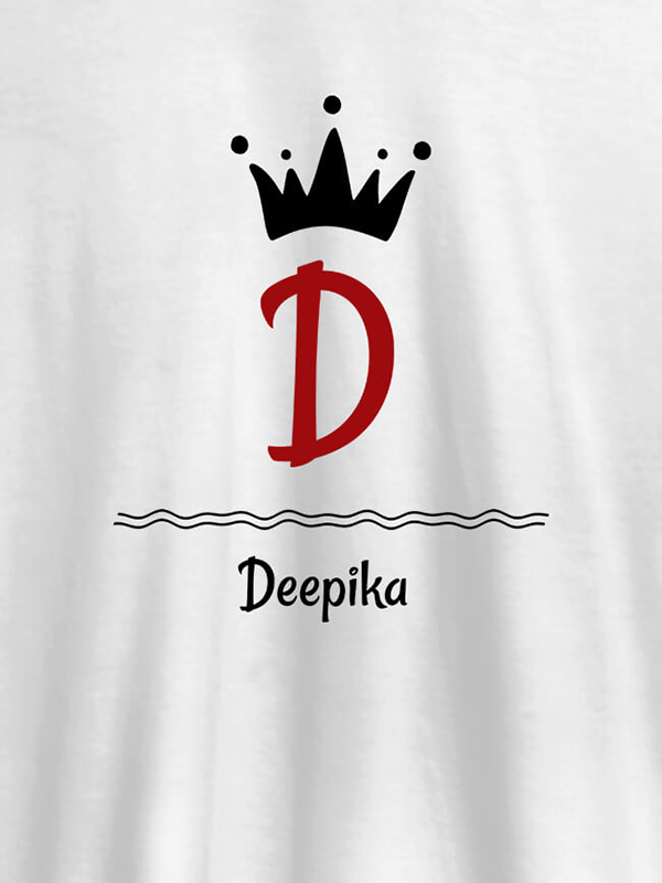 Queen with Initial and Name On T-shirts For Women with Name, Text and Photo