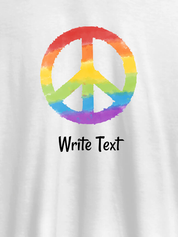 Peace with Your Name On Customized Womens T-Shirt