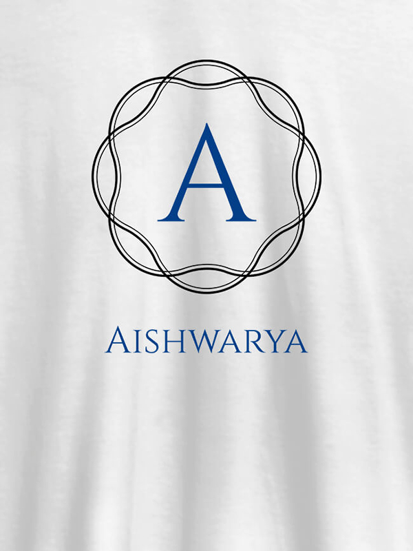 Wave Design with Initial and Your Name On T-shirts For Women with Name, Text and Photo