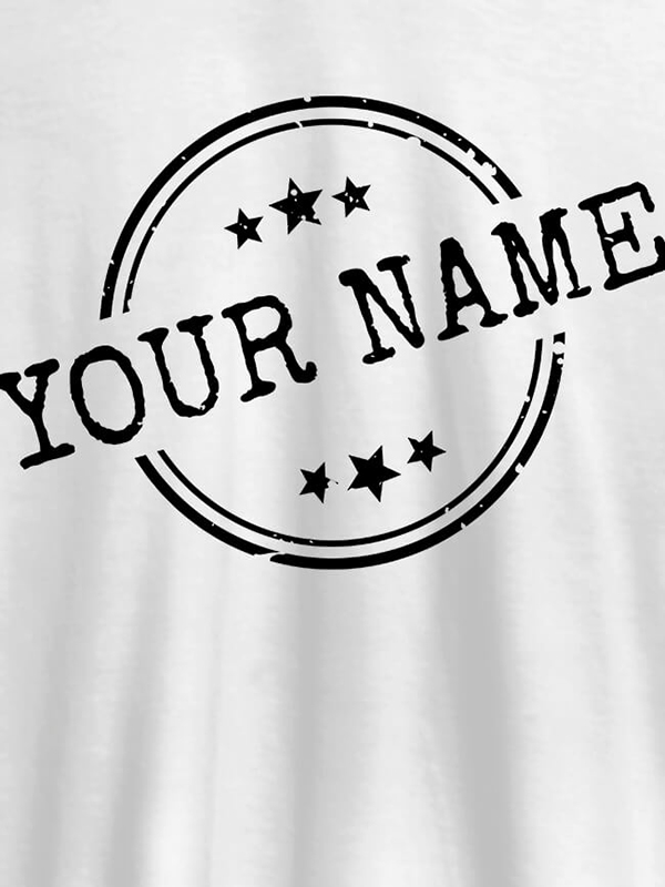 Stamp with Stars Theme and Your Name On Customized Women T-Shirt