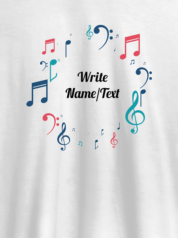 Musical Symbols with Your Name On T-shirts For Women with Name, Text and Photo