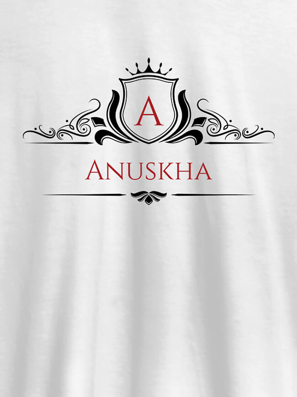 Shield Design with Initial and Text On Customized Womens T-Shirt