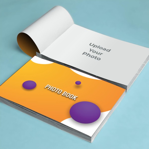 Snapbook with Orange and blue design cover