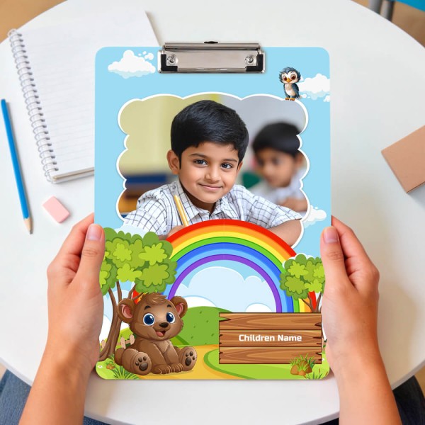 Sky Blue Rainbow Bear Adventures Acrylic Writing Pad