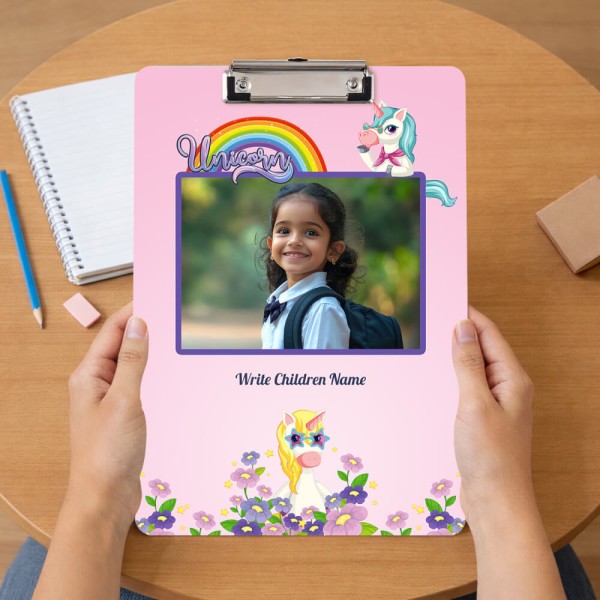 Lovely Pink Magical Unicorn Rainbow Acrylic Writing Pad