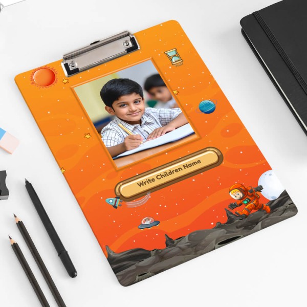 Deep Orange Space Explorer Astronaut Acrylic Writing Pad