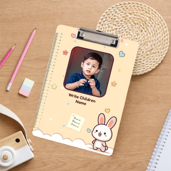 Cream Beige Dream It Believe It Bunny Acrylic Writing Pad