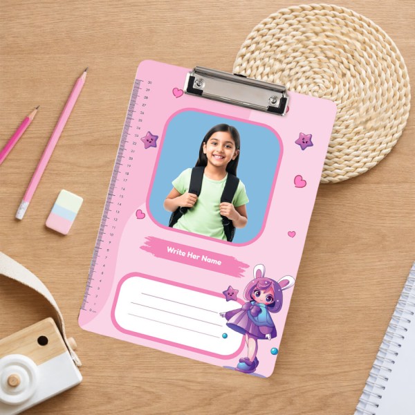 Pretty Pink Starry Night Bunny Girl Acrylic Writing Pad