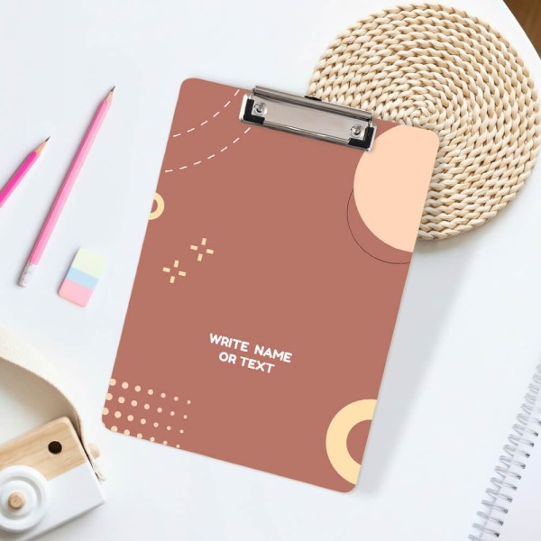 Terracotta Brown Minimalist Boho Geometric Acrylic Writing Pad