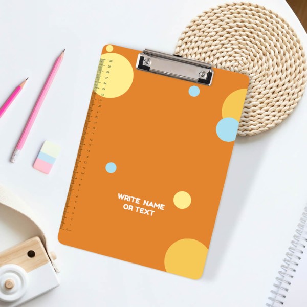Bright Ochre Yellow Polka Dot Acrylic Writing Pad