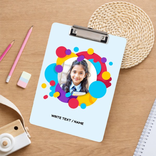 Sky Blue Dynamic Circles Abstract Acrylic Writing Pad