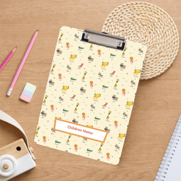 Cream Beige Jungle Safari Friends Acrylic Writing Pad
