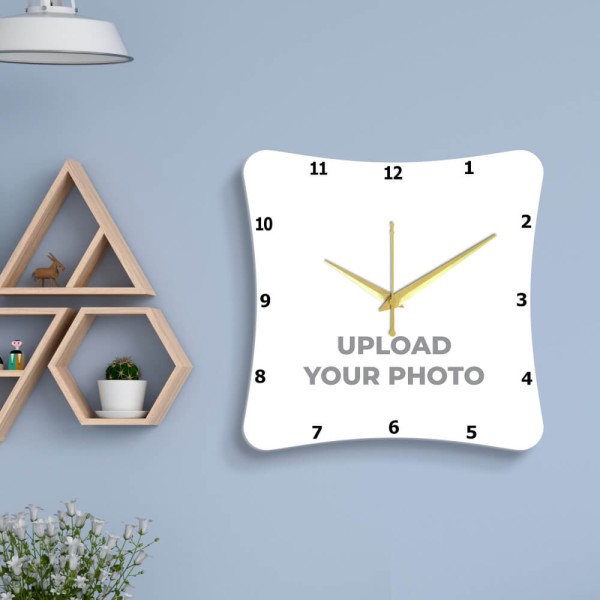 Curved Edge Shaped Photo Wall Clock