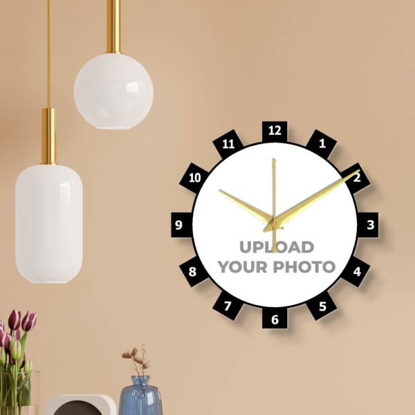 Wheel Shaped Photo Wall Clock