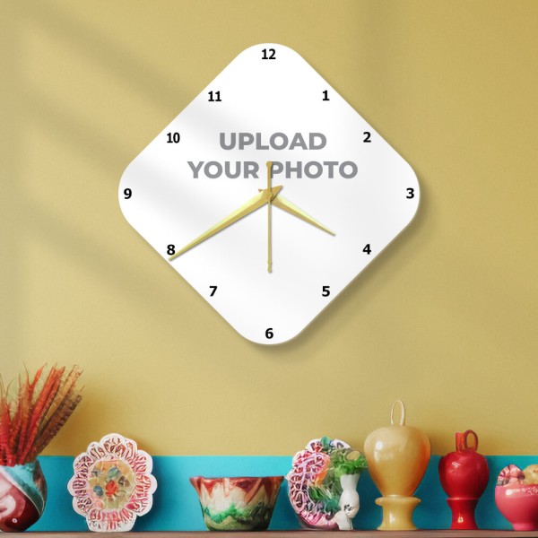 Diamond Shaped Photo Wall Clock