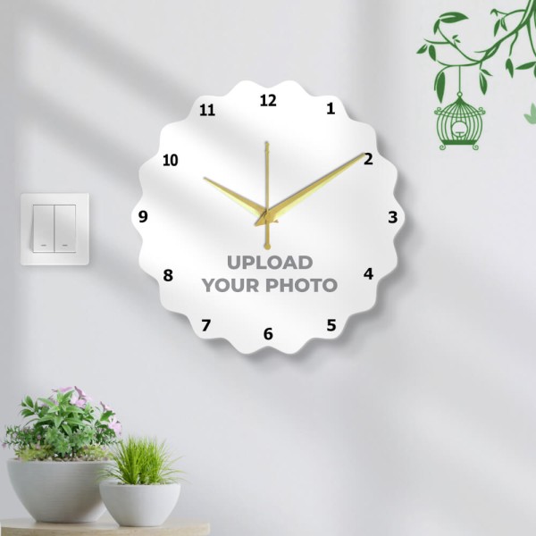 Curved Edge Star Shaped Photo Wall Clock