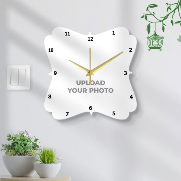 Floral Type Shaped Photo Wall Clock