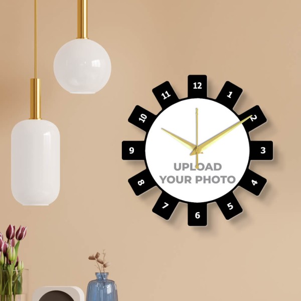 Wheel Shaped Photo Wall Clock