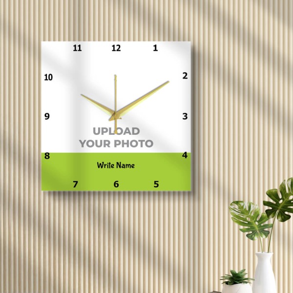 Simple Square Shaped Photo Wall Clock