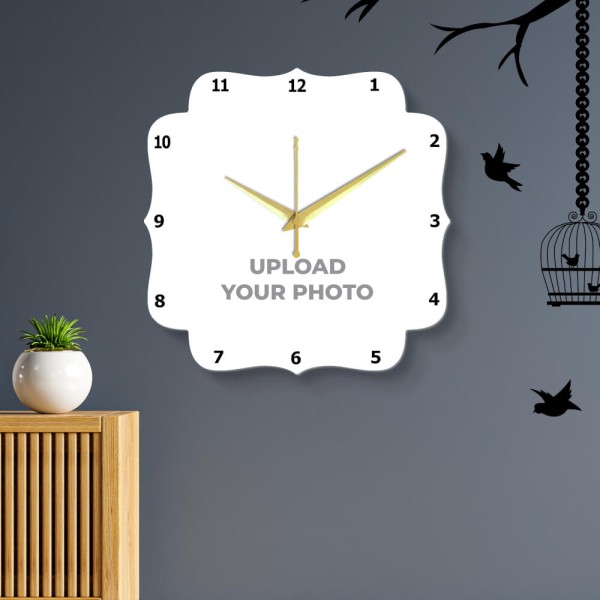 Badge Type Shaped Photo Wall Clock