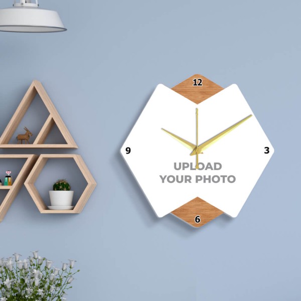 Diamond Shaped Photo Wall Clock