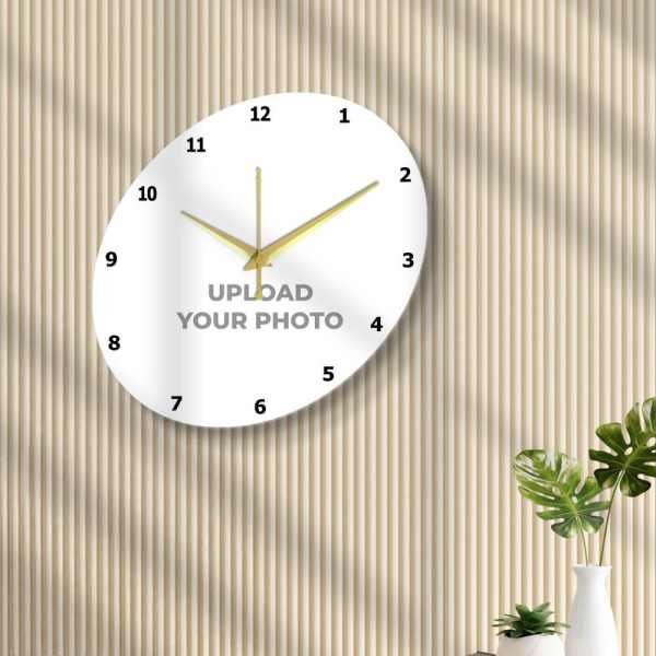 Oval Shaped Photo Wall Clock