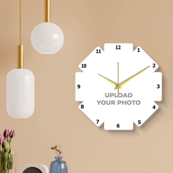 Floral Shaped Photo Wall Clock