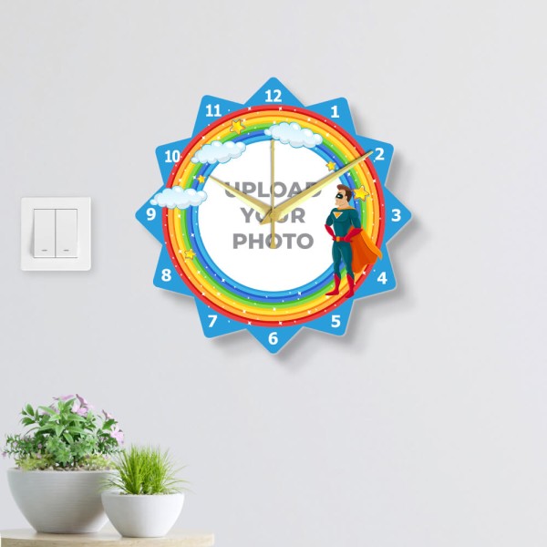 Kids Star Shaped Photo Wall Clock
