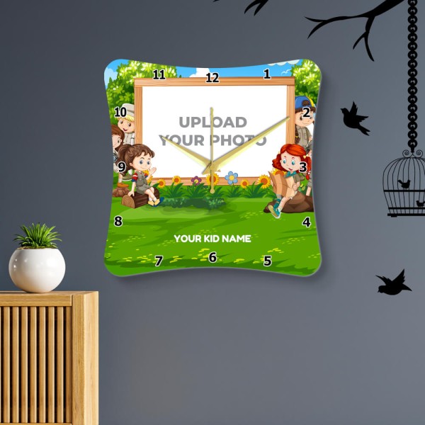 Kids Curved Edge Shaped Wall Clock