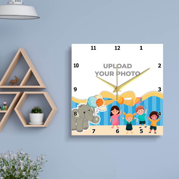 Kids Simple Square Shaped Wall Clocks