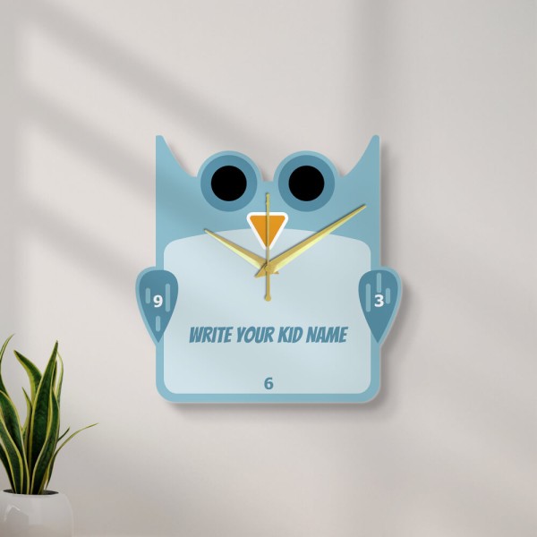 Owl Shaped Clock Design Photo Wall Clock