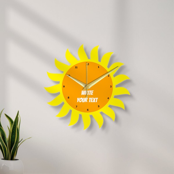 Shining Sun Clock Design Photo Wall Clock