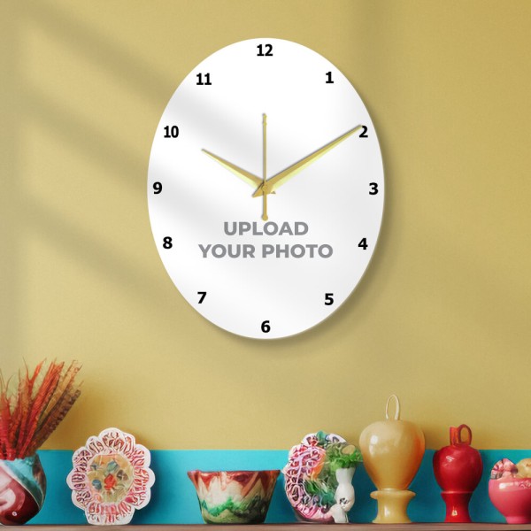 Oval Clock Design Photo Wall Clock