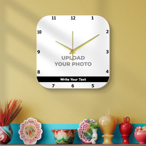 Curved Square Shaped With Text In Black Background Photo Wall