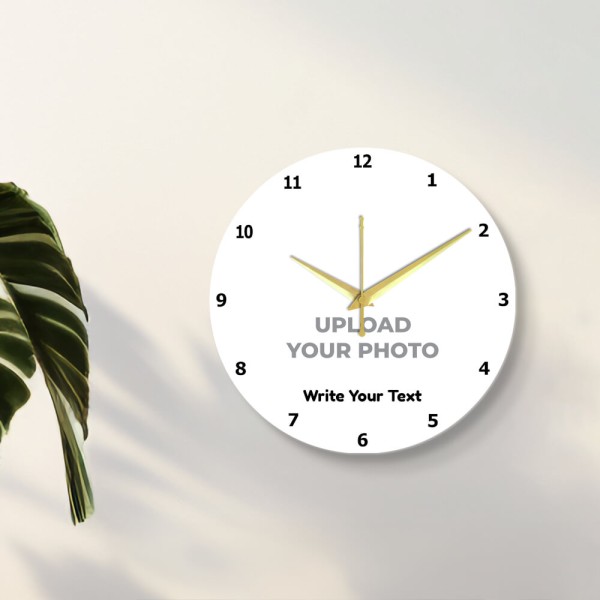 Circle Shaped With Text Photo Wall Clock