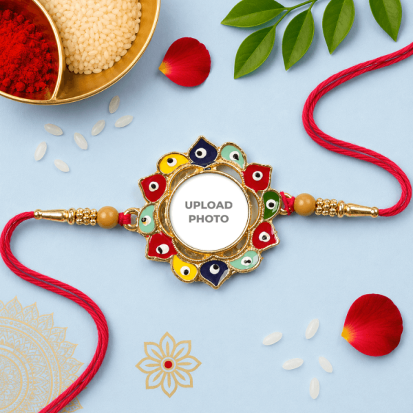 Floral Shaped Evil Eye Rakhi