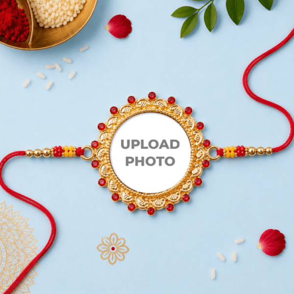 Round Shape Round Small Stones Rakhi