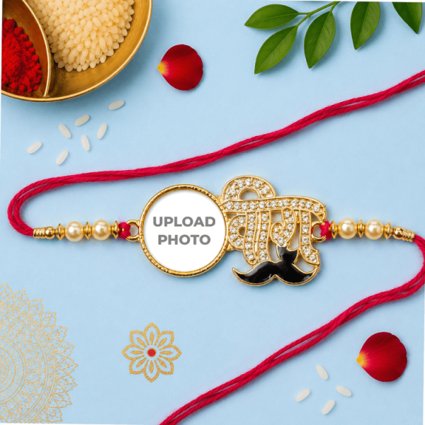 Silver Color Veera Moustache Rakhi
