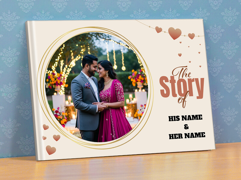 The Story Of Mr and Mrs Photobook With Text Customisation