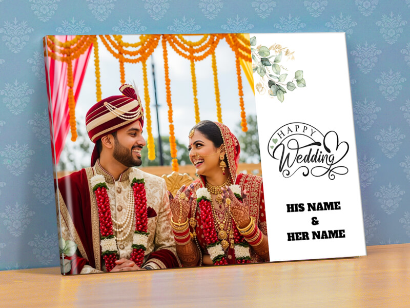 Happy Wedding With His and Her Custom Names Photobook