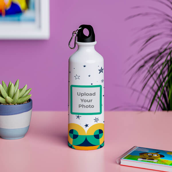 Stars design with three picture upload sipper bottle-Printshoppy Sipper Bottles