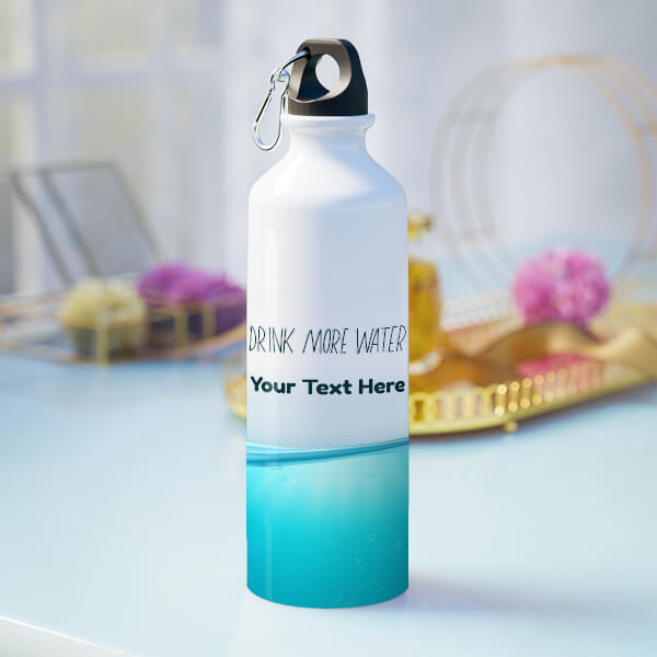 Water wave design with your text on sipper-Printshoppy Sipper Bottles