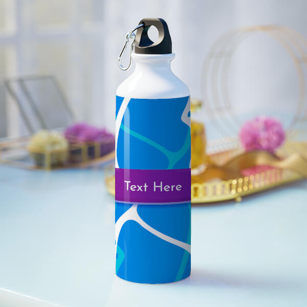 Blue and white bubble design custom text sipper bottle-Printshoppy Sipper Bottles